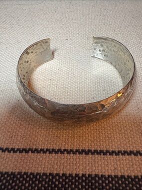 Hammered Silver Cuff Bracelet